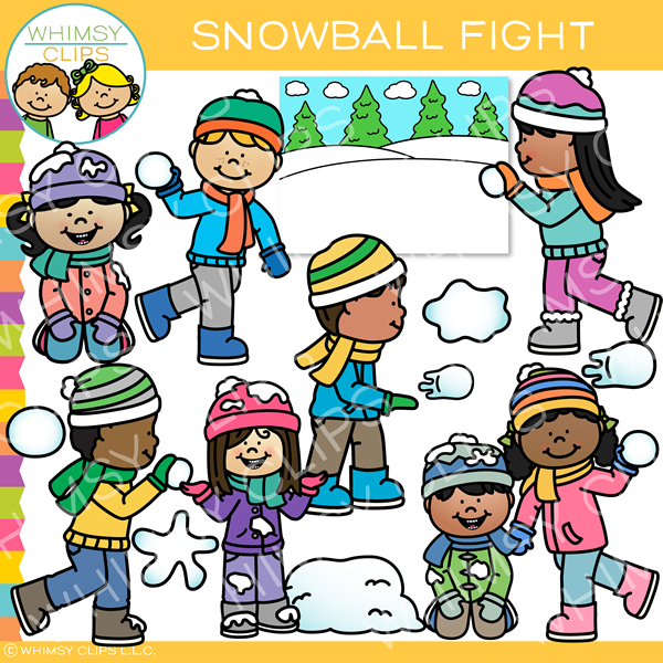 Snowball Fight Clip Art