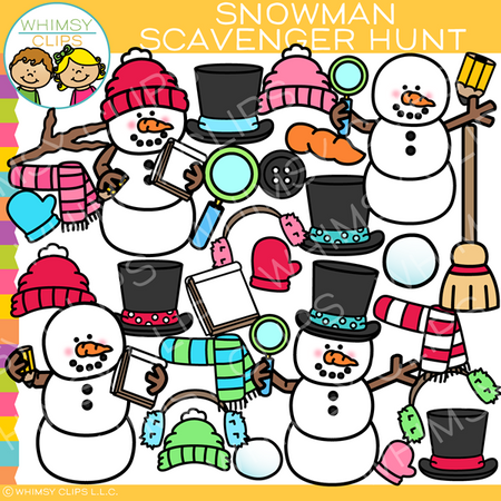 Snowman Scavenger Hunt Clip Art