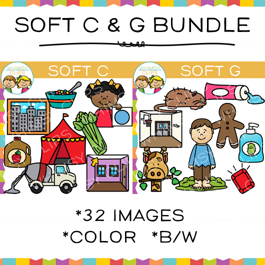 Soft C and Soft G Clip Art Bundle