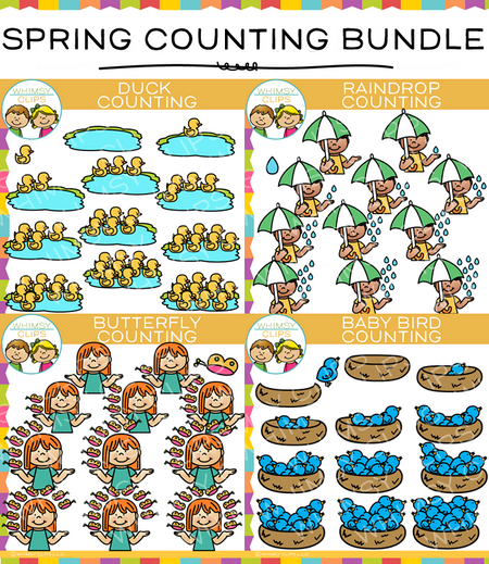 Spring Counting Clip Art Bundle