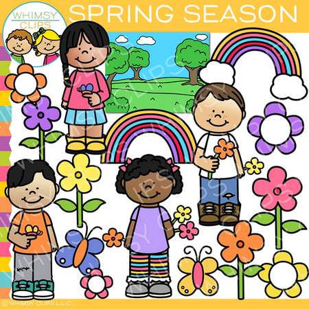 Spring Season Kids Clip Art