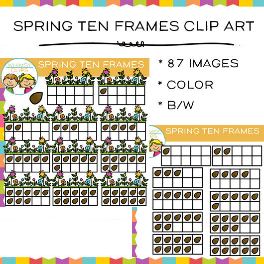 Spring Ten Frames Clip Art