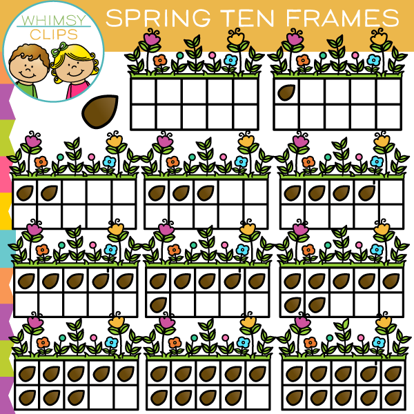 Spring Ten Frames Clip Art