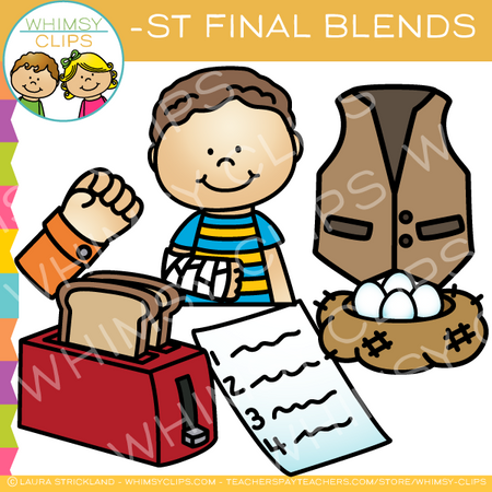 Ending Blends Clip Art - ST Words