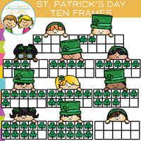 Saint Patrick's Day Ten Frames Clip Art
