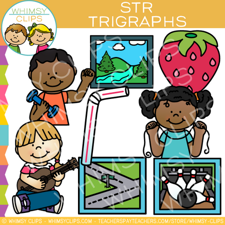 Beginning Trigraphs  Clip Art - STR Words