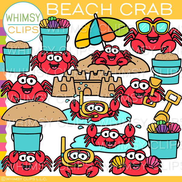 Summer Beach Crab Clip Art