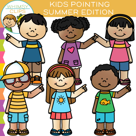 Kids Pointing Clip Art - Summer Edition – Whimsy Clips