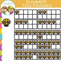 Summer Ten Frames Clip Art