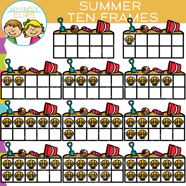 Summer Ten Frames Clip Art