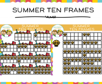 Summer Ten Frames Clip Art