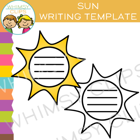 Sun Writing Template Clip Art