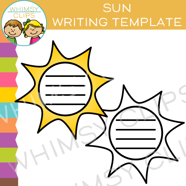 Sun Writing Template Clip Art