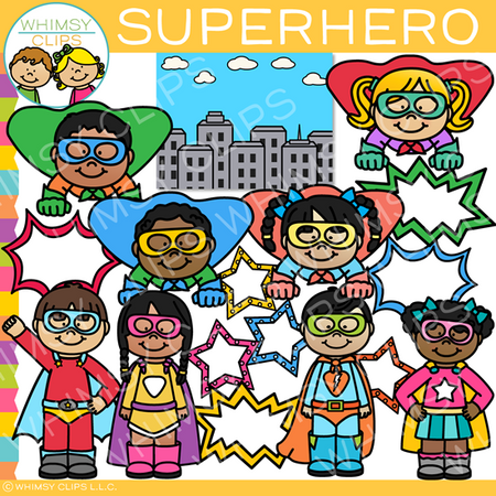 Superhero Kids Clip Art