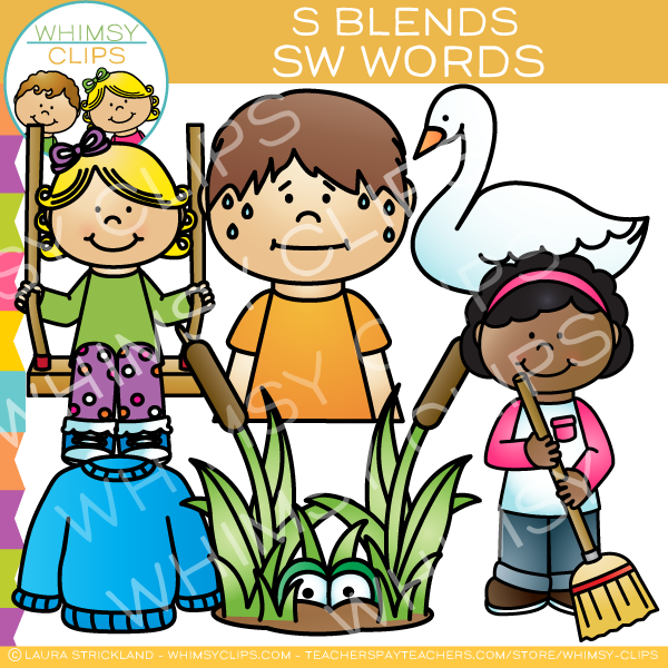 S Blends Clip Art - SW Words