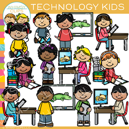 Technology Kids Clip Art