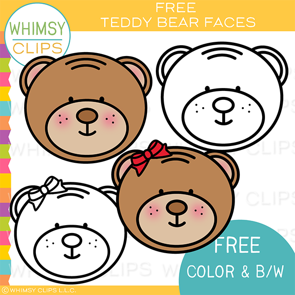 Free Teddy Bear Faces Clip Art
