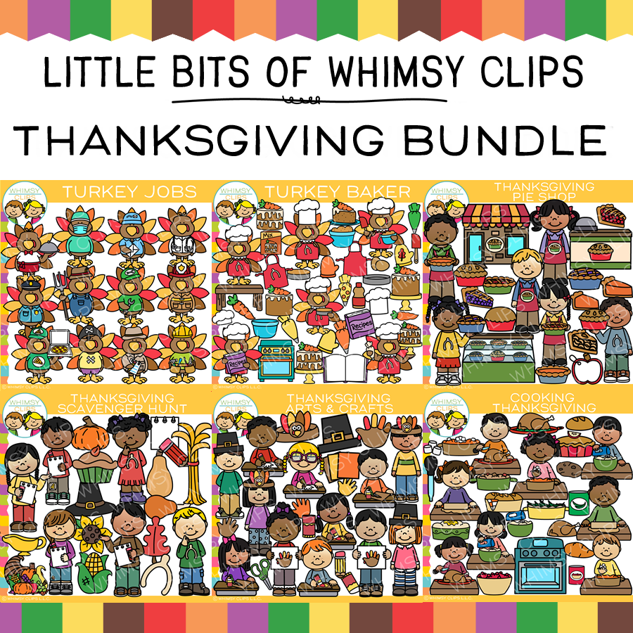 Little Bits of Whimsy Clips: Fun Thanksgiving Clip Art Bundle – Whimsy ...