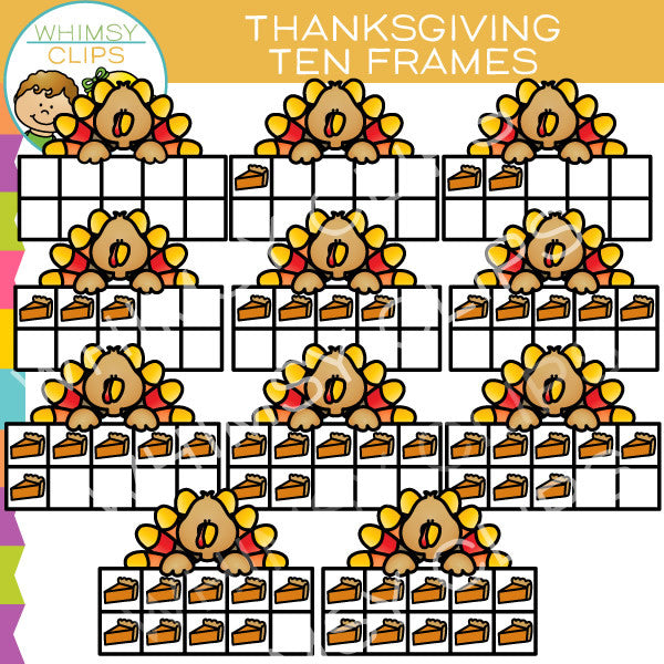 Thanksgiving Ten Frames Clip Art