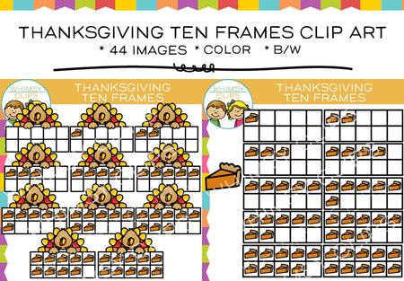 Thanksgiving Ten Frames Clip Art