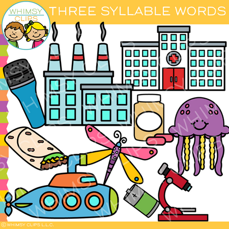 Three Syllable Words Clip Art