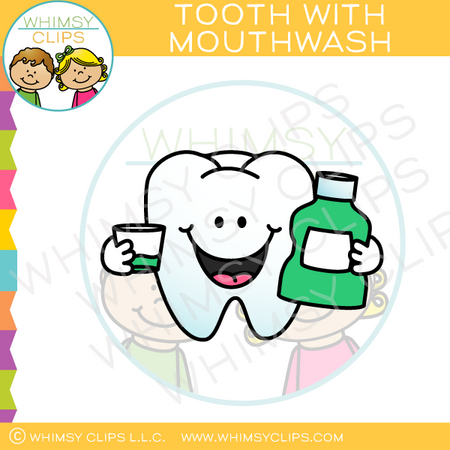 Tooth With Mouthwash Clip Art