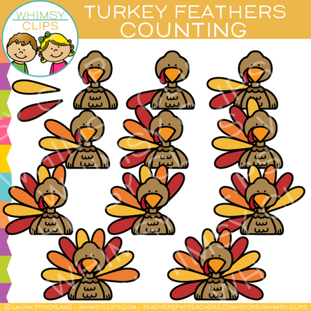 Counting Turkey Feathers Clip Art
