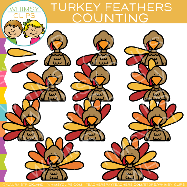 Counting Turkey Feathers Clip Art