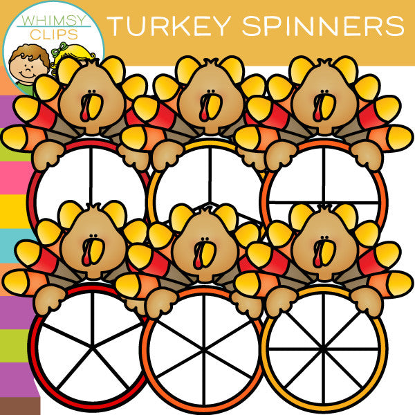 FREE Turkey Spinners Clip Art 