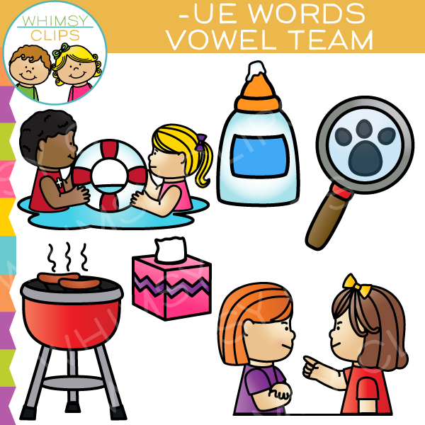 UE Words Vowel Team Clip Art