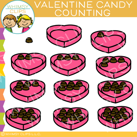 Counting Valentine's Day Candy Clip Art