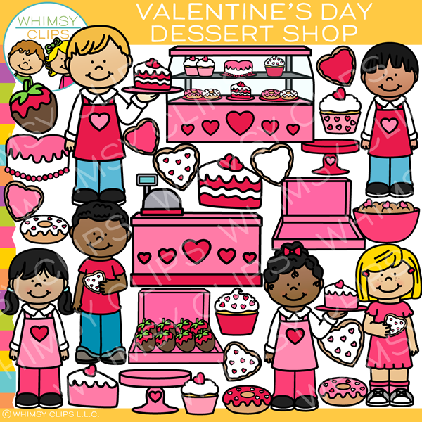 Valentine's Day Dessert Shop Clip Art