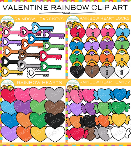 Rainbow Valentine Clip Art
