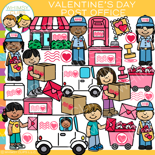 Valentine's Day Post Office Clip Art