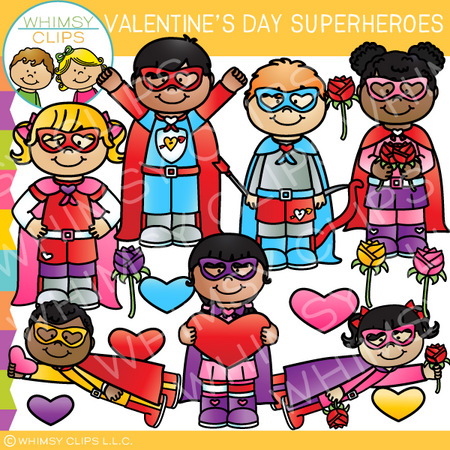 Valentine's Day Superhero Clip Art