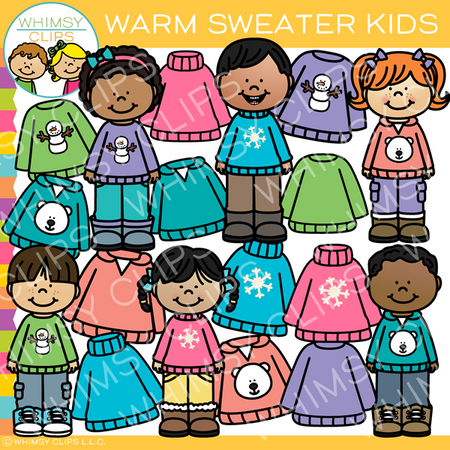 Warm Sweater Winter Kids Clip Art