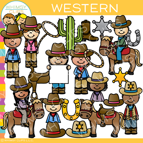 Western Clip Art For Kids Cowgirl And Cowboy Kids, Western Horse