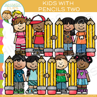 School Kids Writing Clip Art