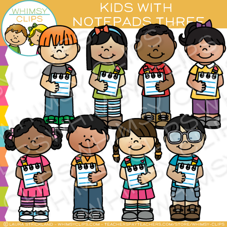 School Kids Writing Clip Art