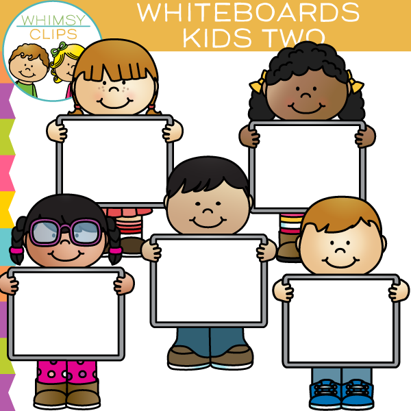 Kids with Whiteboards Clip Art