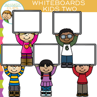 Kids with Whiteboards Clip Art