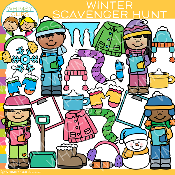 Winter Scavenger Hunt Clip Art