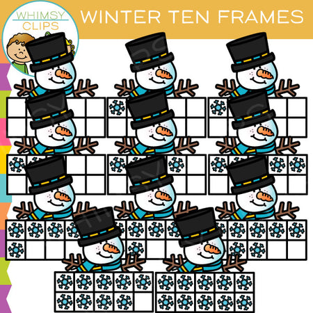 Winter Ten Frames Clip Art 