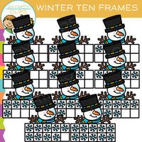 Winter Ten Frames Clip Art 