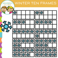 Winter Ten Frames Clip Art 