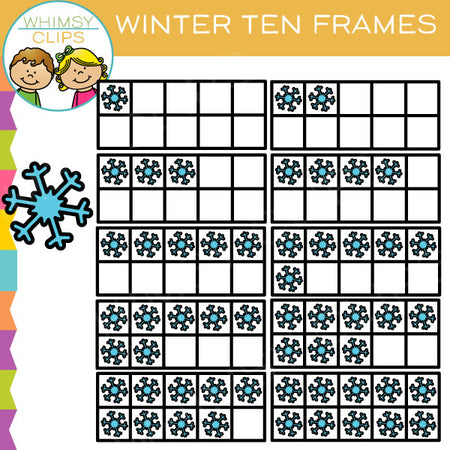 Winter Ten Frames Clip Art 