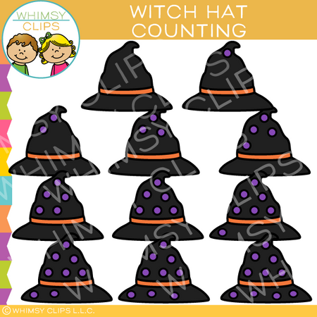 Witch Hat Counting Clip Art