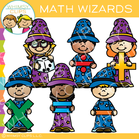 Math Wizards Clip Art, Images & Illustrations | Whimsy Clips