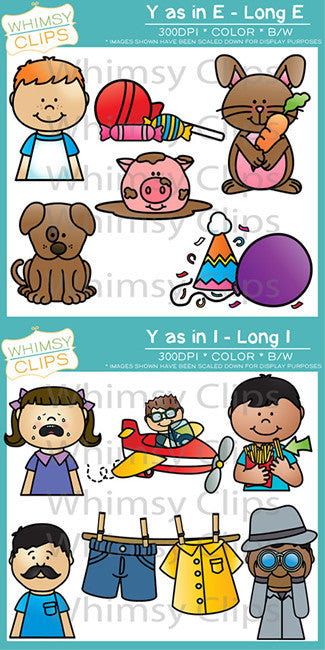 Y Vowel Clip Art Bundle