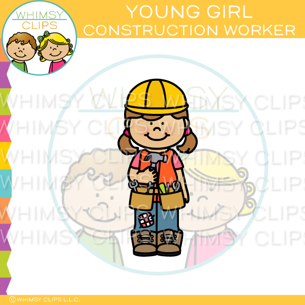 Young Girl Construction Worker Clip Art